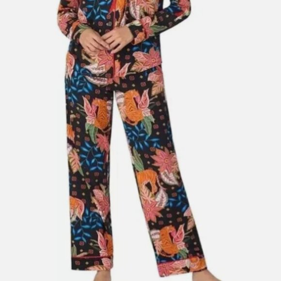 Room Service Pajama Bottoms, Size XXL, Tigers Flowers Colorful Soft Drawstring - Picture 10 of 11